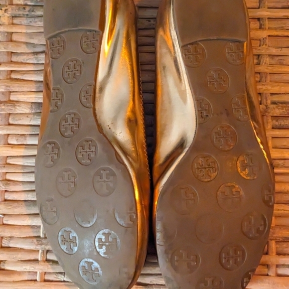 Tory Burch metallic rose gold leather ballet flats size 8 (approx) - Picture 2 of 9